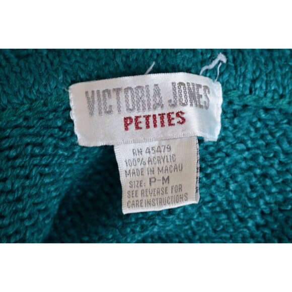 Vintage 90s Mock-neck Emerald‎ Green Acrylic Sweater size P-M - Picture 10 of 10